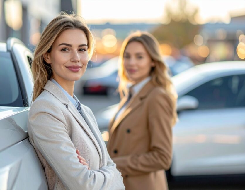 Właścicielka auta podczas spotkania w sprawie wyceny